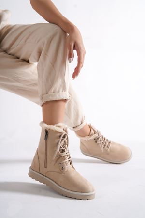 Winter,Ten Süet İçi Kürklü,Kadın Bot  