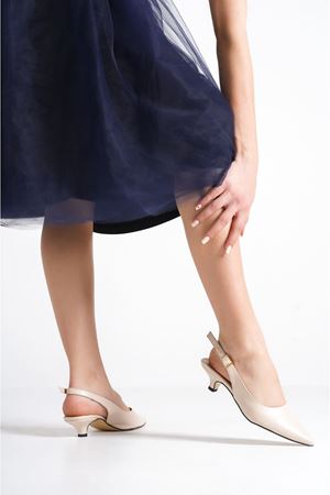 Aspen,Bej, Arkası Açık,Klasik Kısa Topuklu Ayakkabı