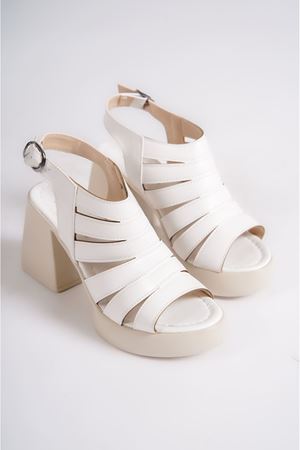 Ann; Kadın,Beyaz,Platform Topuklu Klasik Ayakkabı