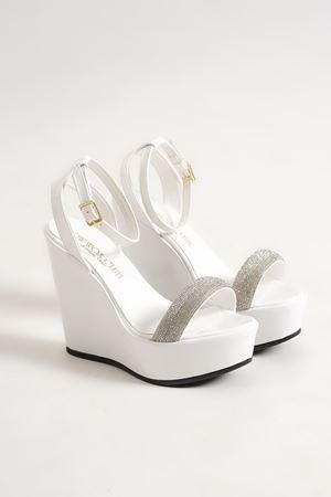 Carrol,Beyaz,Taş Detaylı12 cm  Dolgu Topuklu Ayakkabı