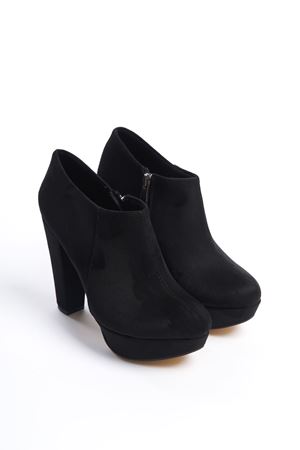 Freya;Siyah Süet,Platformlu,Yüksek Topuklu Ayakkabı