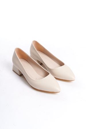 Gianna; Krem, Klasik Topuklu Ayakkabı 