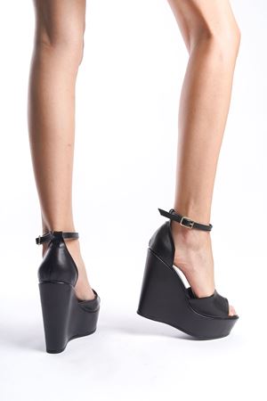 Ribona;Siyah ,12 cm Dolgu Topuklu Ayakkabı