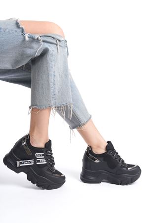 Milena; Siyah, Dolgu Topuklu Sneaker 