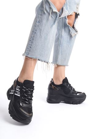 Milena; Siyah, Dolgu Topuklu Sneaker 