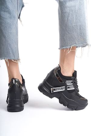 Milena; Siyah, Dolgu Topuklu Sneaker 