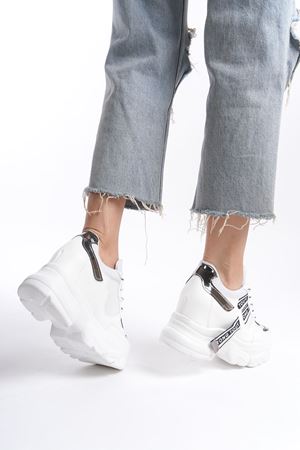 Milena; Beyaz, Dolgu Topuklu Sneaker 