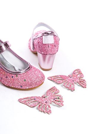 Butterfly; Pembe Kelebek Aksesuarlı Topuklu Çocuk Ayakkabısı