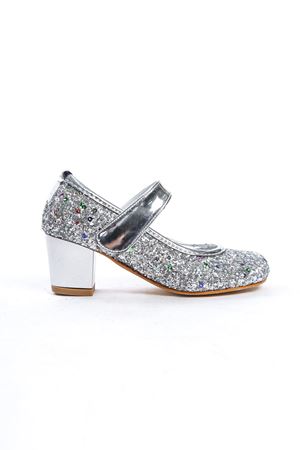 Butterfly;Gümüş,Kelebek Aksesuarlı Klasik Topuklu Çocuk Ayakkabısı