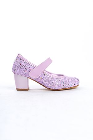 Butterfly; Lila,Kelebek Aksesuarlı 4 cm Klasik Topuklu Çocuk Ayakkabısı