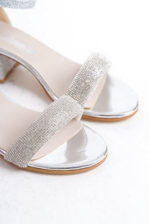 Owwox Kids; Kız Çocuk,Gümüş,Kararmaz Taş Detaylı  Ayakkabı 