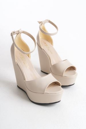 Ribona;Ten Cilt ,12 cm Dolgu Topuklu Ayakkabı