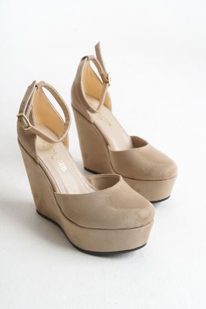 Fallon; Ten  Süet ,12 cm Dolgu Topuklu Ayakkabı  .. 