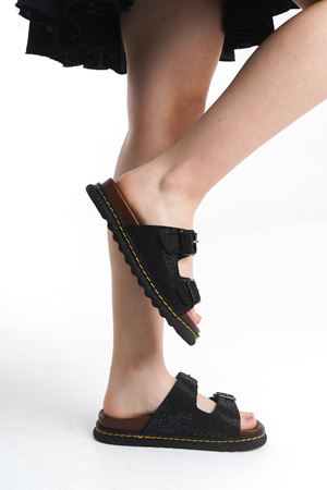 Grace; Siyah,Taş Detaylı Comfort Terlik 