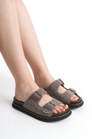 Grace; Vizon,Taş Detaylı Comfort Terlik  