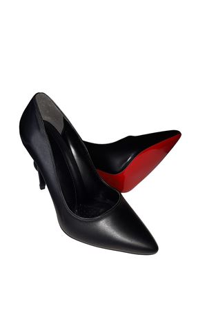 IVY; Kadın,Siyah Mat Deri,Kırmızı Tabanlı 11 cm İnce Topuklu Stiletto 