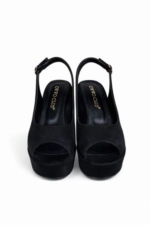 Juliet; Kadın, Siyah Süet,9 cm  Dolgu Topuk Ayakkabı (KALIP İÇİN LÜTFEN ÜRÜN AÇIKLAMASINI OKUYUNUZ)