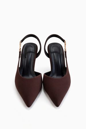 Sandy; Koyu Kahverengi ,Toka Detaylı  Klasik İnce 9 cm Topuklu Stiletto
