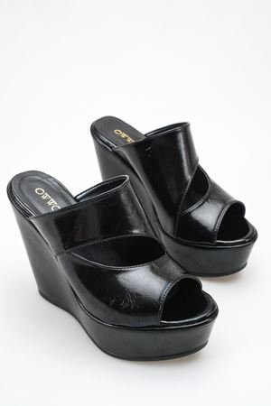 Sunny; Siyah,12 cm  Dolgu Topuklu Kadın Terlik