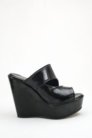 Sunny; Siyah,12 cm  Dolgu Topuklu Kadın Terlik